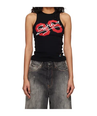 Vivienne Westwood Ribbed Stretch Cotton Jersey Tank Top In Black