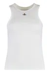Vivienne Westwood 90s Orb-embellished Ribbed Tank Top Clothing In White