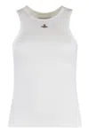 Vivienne Westwood 90s Orb-embellished Ribbed Tank Top Clothing In White