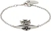 Vivienne Westwood Ribbon Bas Relief Bracelet In Silver