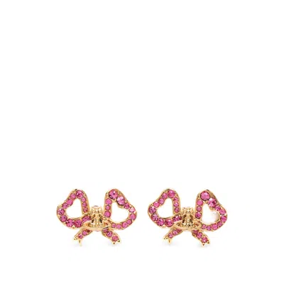 Vivienne Westwood Rigoberta Crystal-embellished Earrings In Pink
