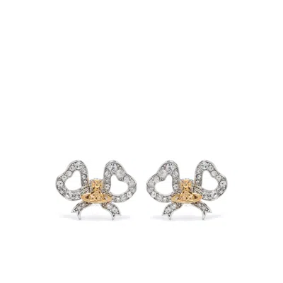 Vivienne Westwood Rigoberta Crystal-embellished Earrings In Silver/gold