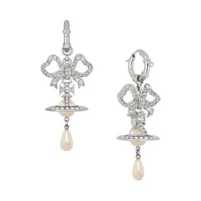 Pre-owned Vivienne Westwood Rigoberta Earrings 'crystal/creamrose Pearl' | White | Women's Size Onesize