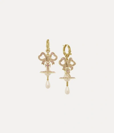 Vivienne Westwood Rigoberta Earrings Gold-vintage-rose-crystal-creamrose-pearl Gold-vintage-rose-crystal-creamrose-pea
