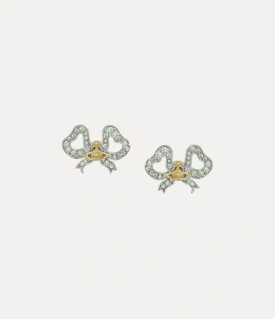 Vivienne Westwood Rigoberta Earrings Platinum-gold-chrysolite-crystal Platinum-gold-chrysolite-crystal Women In Gray