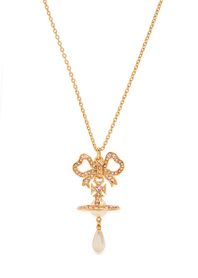 Vivienne Westwood Rigoberta Embellished Necklace In Gold