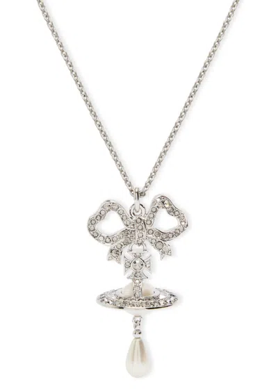 Vivienne Westwood Rigoberta Embellished Necklace In Silver