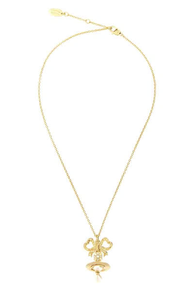 Vivienne Westwood Rigoberta Pearl Pendant Necklace In Gold
