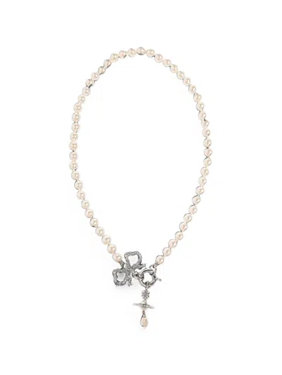 Vivienne Westwood Rigoberta Orb-pendant Necklace In White