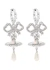 Vivienne Westwood Rigoberta Pavé Drop Earrings In Silver