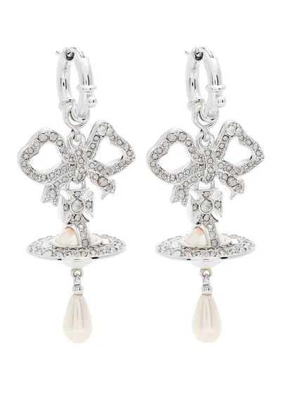 Vivienne Westwood Rigoberta Pavé Drop Earrings In Silver