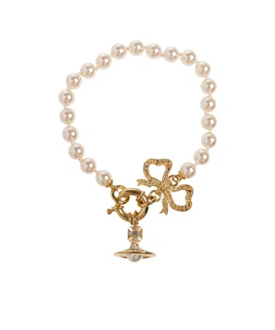 Vivienne Westwood Rigoberta Pearl Bracelet In Off White