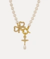 Vivienne Westwood Rigoberta Pearl Necklace Gold-vintage-rose-crystal-creamrose-pearl Gold-vintage-rose-crystal-creamro