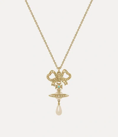 Vivienne Westwood Rigoberta Pearl Pendant Necklace Gold-aurore-boreale-crystal-creamrose-pearl Gold-aurore-boreale-cry
