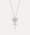 Vivienne Westwood Rigoberta Pearl Pendant Necklace Platinum-crystal-velvet-crystal-creamrose-pearl Platinum-crystal-ve