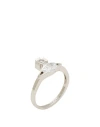 Vivienne Westwood Ring Platinum Size M 925/1000 Silver, Cubic Zirconia In Grey