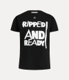 Vivienne Westwood Ripped And Ready Peru T-shirt Organic Rib Jersey Black M Unisex In Black