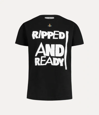 Vivienne Westwood Ripped And Ready Peru T-shirt Organic Rib Jersey Black M Unisex