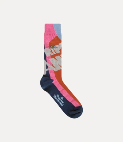 Vivienne Westwood Ripped And Ready Sock Ready And Ripped Orange 6-8 Unisex