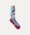 Vivienne Westwood Ripped And Ready Sock Ready And Ripped Purple 9-11 Unisex In Purple