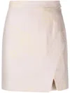 Vivienne Westwood Rita Logo Printed Wool Twill Mini Skirt In Nude