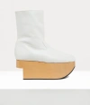 Vivienne Westwood Rocking Horse Boot Leather White 5-38 Unisex In White