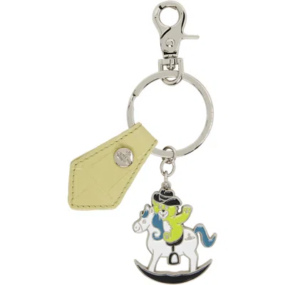 Vivienne Westwood Rocking Horse Teddy Keychain In Aw26-m403 Lime Green