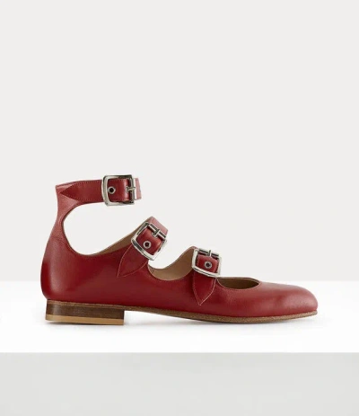 Vivienne Westwood Roman Three Strap Leather Red 9-42 Unisex
