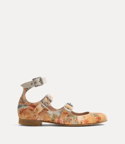 Vivienne Westwood Roman Three Strap Sandal Printed Canvas Boucher-cherubs 6-39 Unisex In Multi