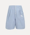 Vivienne Westwood Romario Bermuda Shorts Striped Jersey White / Blue Xl Unisex In White / Blue