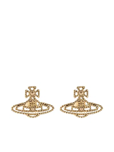 Vivienne Westwood Rope Earrings With Orb Embellishment In Gold