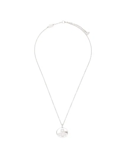 Vivienne Westwood Rosabelle Orb-plaque Disc Necklace In Silver