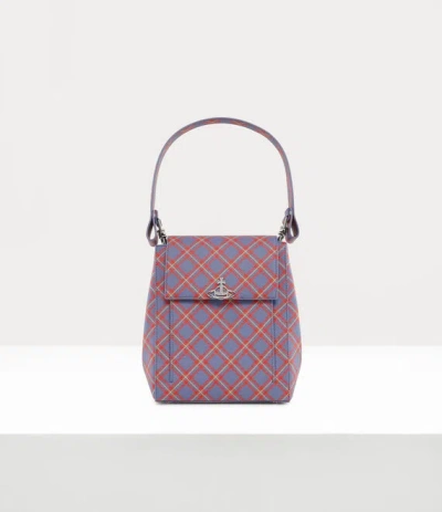 Vivienne Westwood Rosemary Shoulder Bag Polyurethane / Polyester / Cotton Blue-orange-tartan