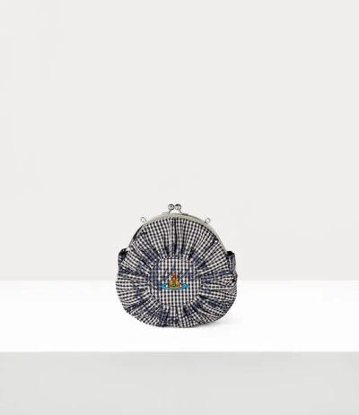 Vivienne Westwood Rosie Circle Frame Crossbody Bag Print Classic Shirt Gingham-vw-black