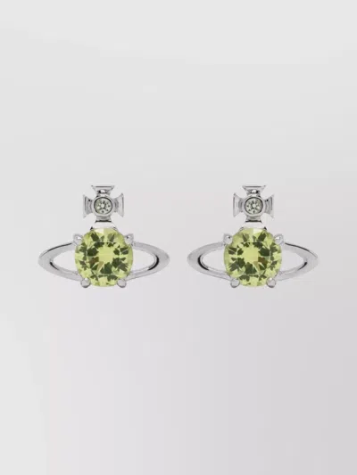 Vivienne Westwood Round Gemstone Stud Earrings In Metallic