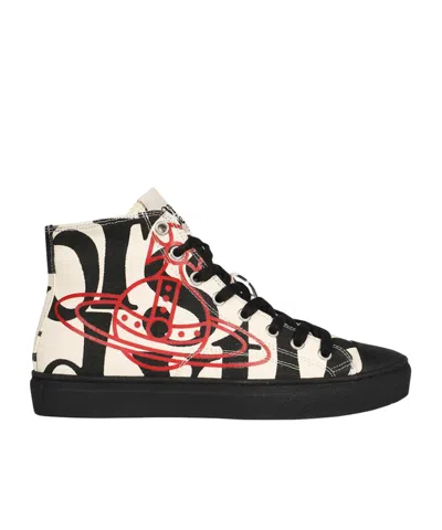 Vivienne Westwood Round Head High-top Sneakers In Black