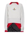 Vivienne Westwood Cropped Cotton Sweatshirt With Raglan Sleeves In White