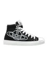 Vivienne Westwood High Top Canvas Plimsoll Cotton Black 3-36 Women In Black