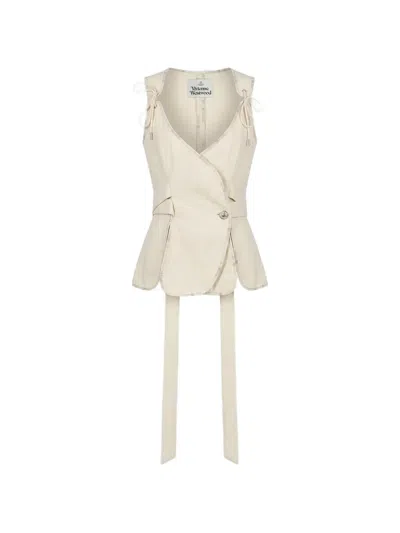 Vivienne Westwood Roxy Wrap-design Peplum Top In White