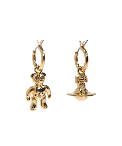 Vivienne Westwood Ruby Earrings In Gold