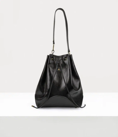 Vivienne Westwood Ruby Large Bucket Bag In Black