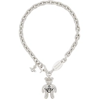 Vivienne Westwood Ruby Necklace In P136 Platinum / Blac