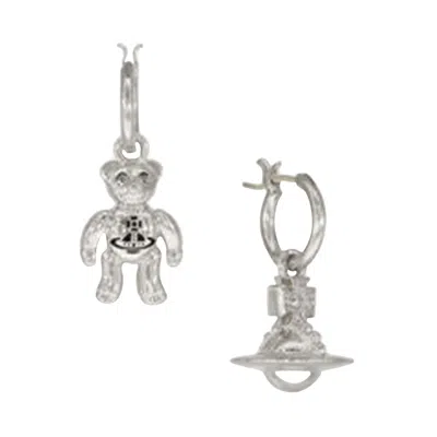 Pre-owned Vivienne Westwood Ruby Small Hoop Earrings 'crystal/black' | White | Women's Size Onesize