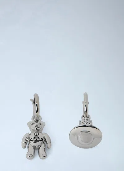 Vivienne Westwood Ruby Small Hoop Earrings In Silver