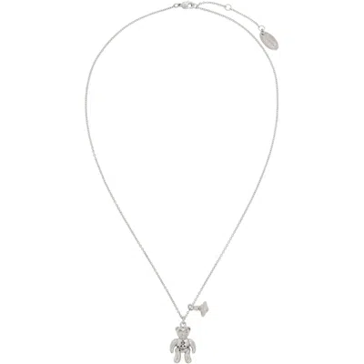 Vivienne Westwood Ruby Small Pendant Necklace In P136 Platinum / Blac