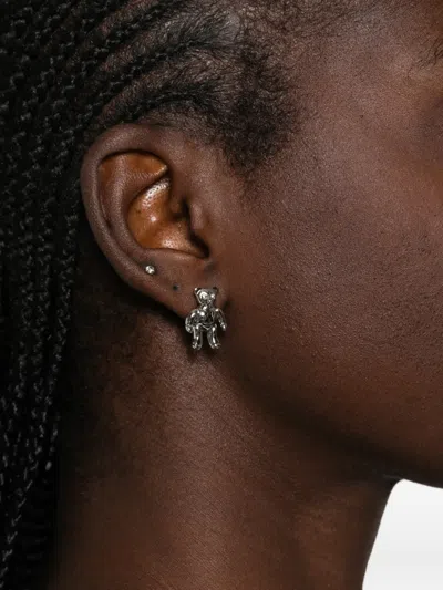 Vivienne Westwood Ruby Small Earrings Platinum-black-diamond-crystal-black-enamel Platinum-black-diamond-crystal-black In Metallic