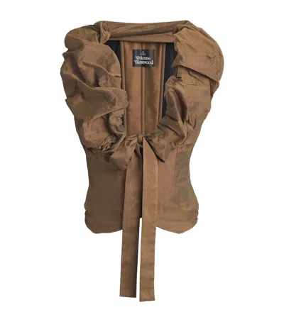Vivienne Westwood Ruched Kendall Corset Top In Brown