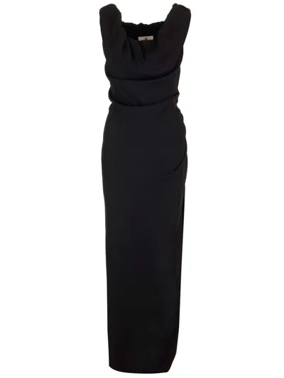 Vivienne Westwood Ruched Long Ginnie Pencil Dress In Black