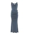 Vivienne Westwood Navy Liz Jersey Maxi Dress In Gray