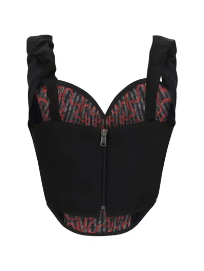 Vivienne Westwood Ruched Strap Corset Top In Black